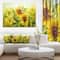 Designart - Bright Yellow Sunny Sunflowers - Large Floral Painting Canvas